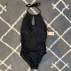 Kona Sol Black One Piece Women’s Swimsuit Size S.